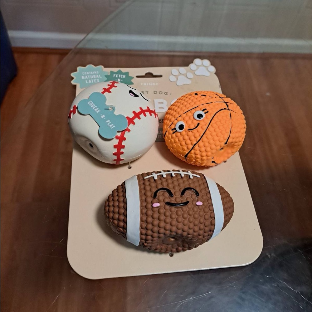Fringe | Set Of Three You Are Incredi- Ball 🏀 🏈 ⚾️ | Squeaky Plush Dog Toy